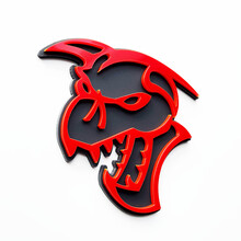 Hellcat Demon 3D Badge Fender Badges Emblem Grey vs Red 3