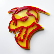 Hellcat Demon 3D Badge Fender Badges Emblem Yellow vs Red 2