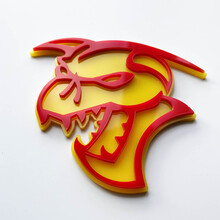 Hellcat Demon 3D Badge Fender Badges Emblem Yellow vs Red 3