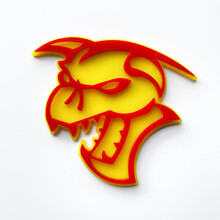 Hellcat Demon 3D Badge Fender Badges Emblem Yellow vs Red 4