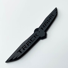 Trackhawk 3D Badge - Custom Fender Emblem for Jeep Trackhawk Black vs Grey 2