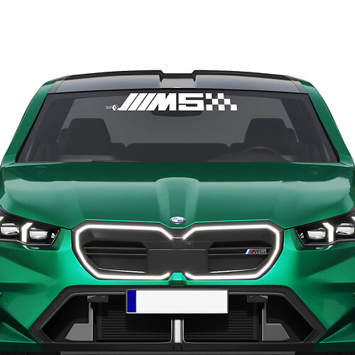M logo Racing Checkered Windshield Decal for BMW 5 Series G60 M5 G90
