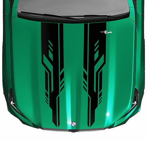 Stripes Racing Modern Look Hood Decal for BMW 5 Series G60 M5 G90
