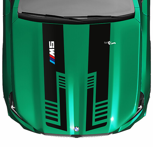 Stripes Racing Checkered Flag or Strobe Look Hood Decal for BMW 5 Series G60 M5 G90