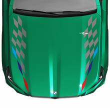 Stripes Racing M colors Checkered Flag Hood Decal for BMW 5 Series G60 M5 G90 3