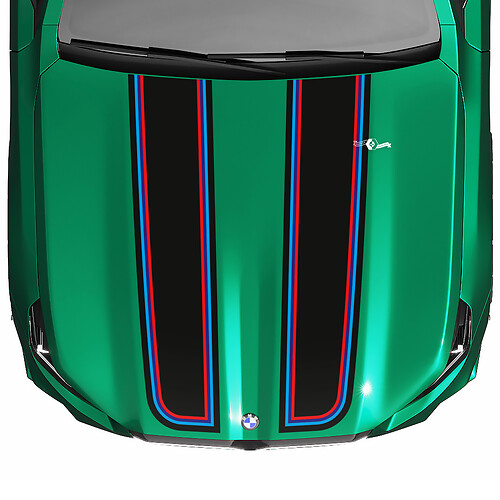 Stripes Racing M colors Hood Decal for BMW 5 Series G60 M5 G90