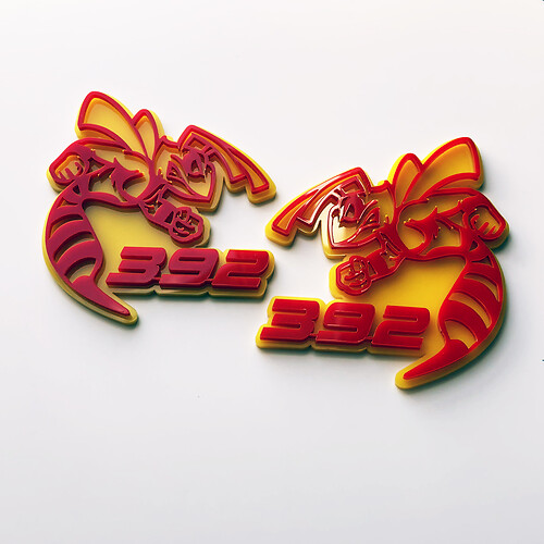 Hornet Bee 392 3D Badge Yellow vs Red Fender Badges Emblem