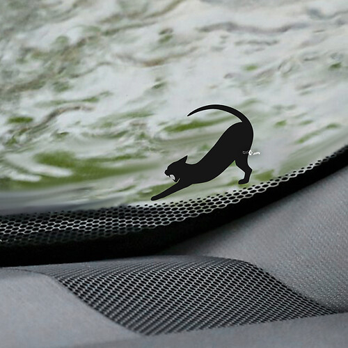 Cat Pantera Windshield Easter Egg Corner Decal - Custom Vinyl Graphic
