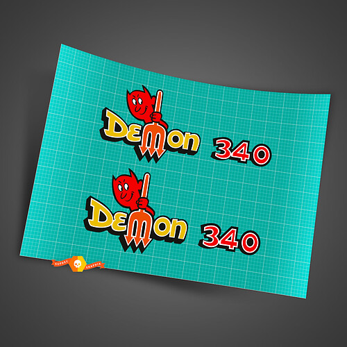 Dodge Demon 340 1971-72 Side Fender Logo Vinyl Decal Graphic Sticker