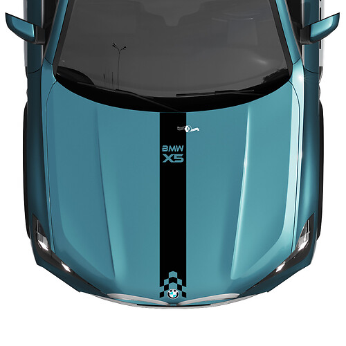 BMW X5 G05 ஹுட் செக்கர் ஸ்ட்ரைப் டீக்கல் - வைனில் M பெர்பாரன்ஸ் 3
