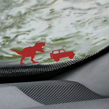 T-Rex Jeep Wrangler Windshield Easter Egg Corner Decal - Custom Vinyl Graphic 2