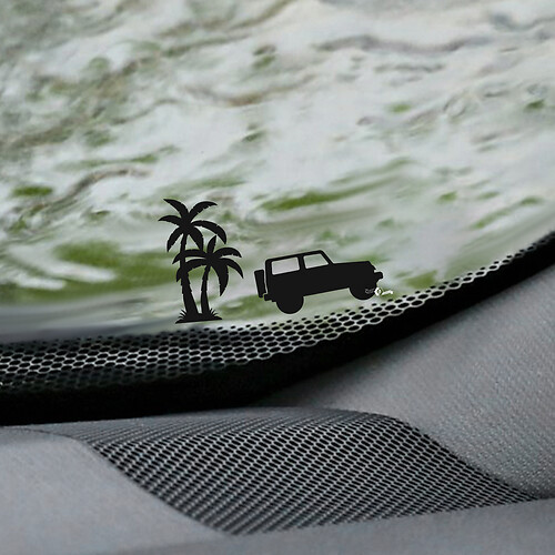 Palm's Jeep Wrangler Windshield Easter Egg Corner Decal - Custom Vinyl Graphic