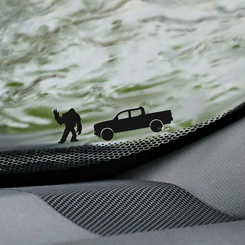 Yeti Bigfoot Toyota Tacoma Windshield Easter Egg Corner Decal - Custom Vinyl Graphic