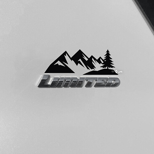 Mountains Trees Decal Sticker Over Toyota 4Runner Limited Badge