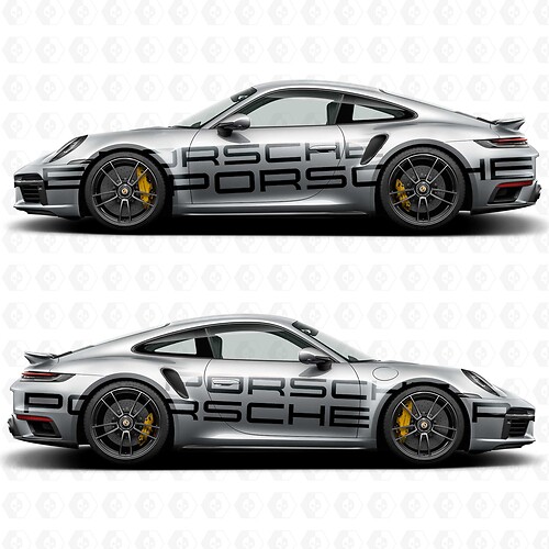 Side Porsche 911 Carrera Cup Race Side Logo Decal Sticker 