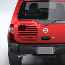 Rear US American Flag Grunge Distressed Nissan Xterra Graphics Vinyl Stickers Decals 2