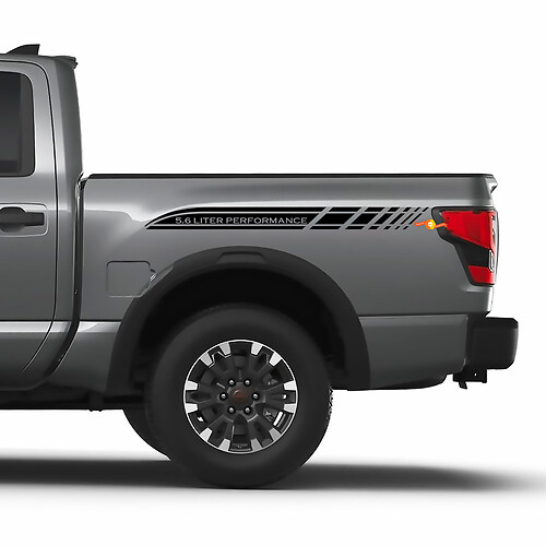 Nissan Titan 5.6 L Performance Bed Side Stripes Vinyl Stickers Decals Graphics