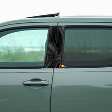 Topographic map style Pillar Doors Car Decal Sticker Wrap 6