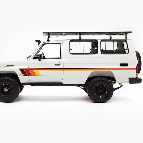 Retro Side Classic Stripes Decal Kit for Toyota Land Cruiser J75 Series