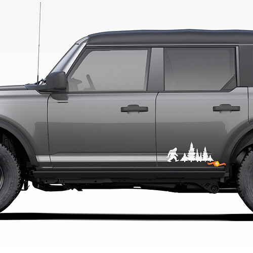 Pair of Bigfoot Yeti Rocker Panel Side Decals Stickers for Ford Bronco