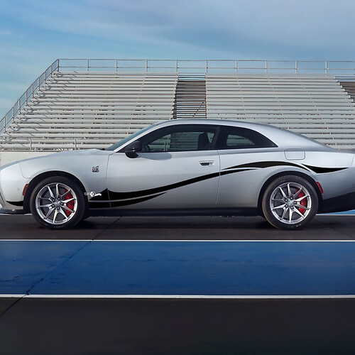 Side rocker panel decal stripes for Dodge Charger Electric 4