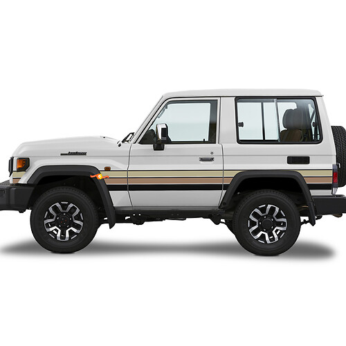1995 Toyota Land Cruiser J70 Side Retro Vintage Rocker Panel Stripes Decal Graphics