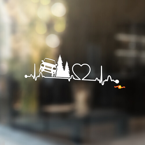 Window Heartbeat Love Nissan Xterra Trees Window Graphics Vinyl Stickers Decals
