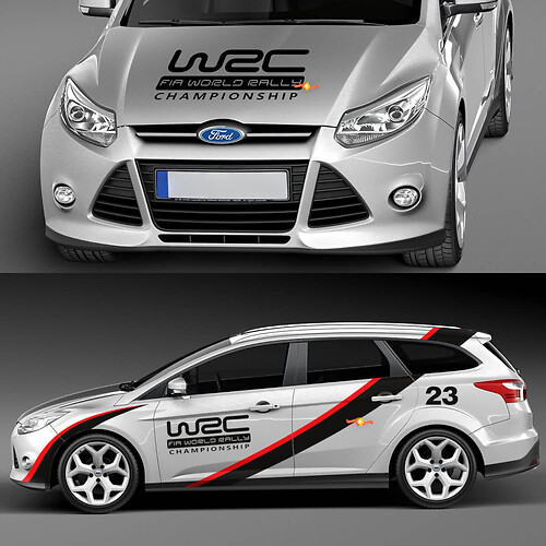 Ford Focus WRC Side Hood Body Decals Stickers Graphic Kit