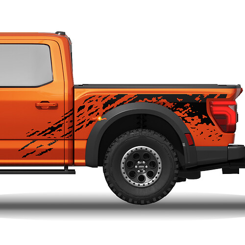 Ford Raptor Splash Mud Bed Side Vinyl Decal Graphic Kit