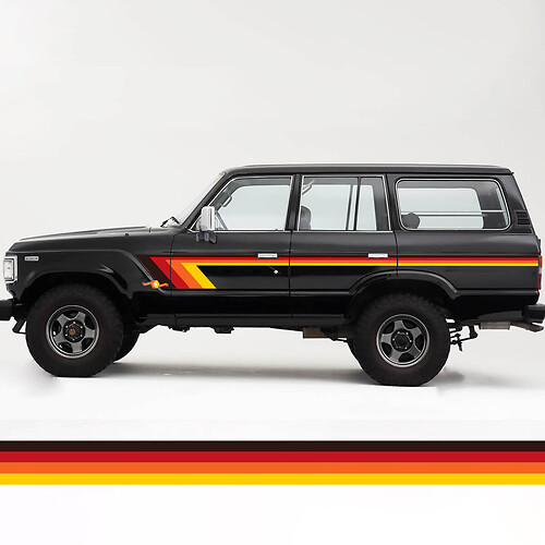 Retro vintage stripes kit for Toyota Land Cruiser FJ60