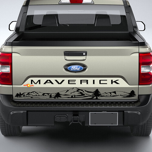 Ford Maverick Mountain Tailgate Stripe Graphics Decals Stickers