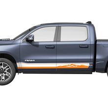 Side Rocker Panel Doors Stripes Mountains for Dodge RAM 1500 REV Vinyl Decals Stickers Graphics 2