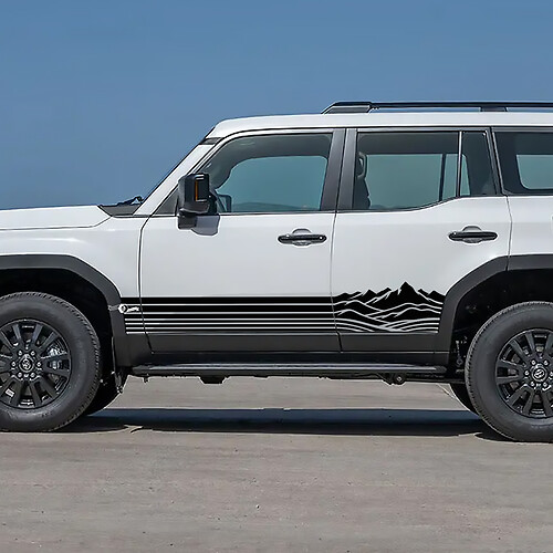 Toyota Land Cruiser Side Rocker Panel Mountains Stripes Decals Vinyl Graphic Decals 2