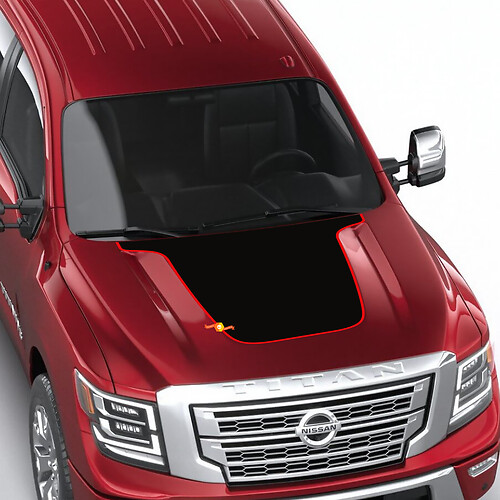 Hood Nissan Titan Pro4x Blackout Vinyl Stickers Decals Graphics