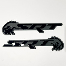 SRT Trackhawk 3D Badge Black vs Grey Fender Badges Emblem 2 3