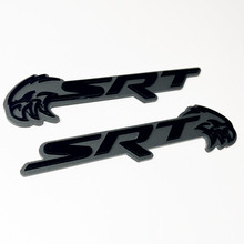 SRT Trackhawk 3D Badge Black vs Grey Fender Badges Emblem 2 4