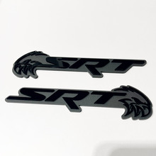 SRT Trackhawk 3D Badge Black vs Grey Fender Badges Emblem 2 5