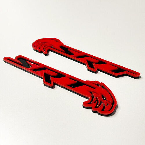 SRT Trackhawk 3D Badge Black vs Red Fender Badges Emblem