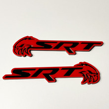 SRT Trackhawk 3D Badge Black vs Red Fender Badges Emblem 2