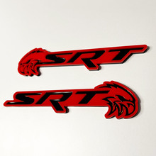 SRT Trackhawk 3D Badge Black vs Red Fender Badges Emblem 4