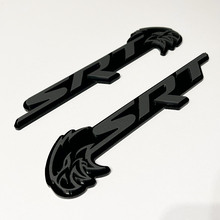 SRT Trackhawk 3D Badge Black vs Grey Fender Badges Emblem 3 3