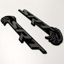 SRT Trackhawk 3D Badge Black vs Grey Fender Badges Emblem 3 4
