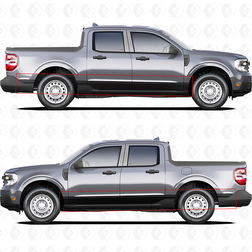 Ford Maverick Stripes Rocker Panel Stickers Graphics Decals 
