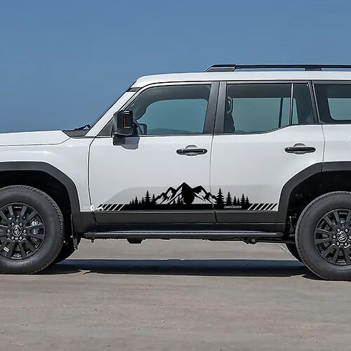 Toyota Land Cruiser Side Doors Mountains Trees Landscape Style Decals Vinyl Stickers Graphic