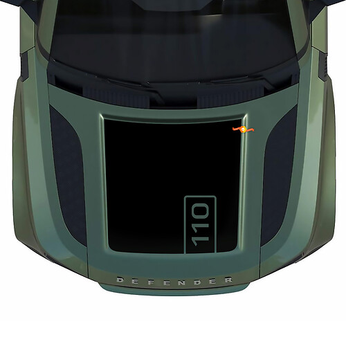 Land Rover Defender 110 Hood Blackout Solid Decal Sticker