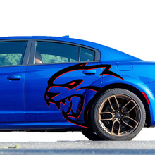 Huge Two colors Hellcat Red Eye Side Decals Stickers For Dodge Challenger Redeye or Charger Widebody 2