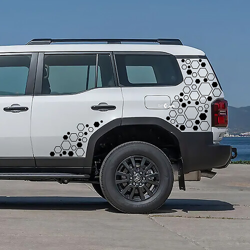 Toyota Land Cruiser Six-knot Honeycomb Side Doors Rear Decals Vinyl Stickers Graphic