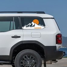 Toyota Land Cruiser Topographic Window Side Mountain Sunset Decals Vinyl Stickers Graphic
 2
