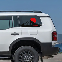 Toyota Land Cruiser Topographic Window Side Mountain Sunset Decals Vinyl Stickers Graphic
 3