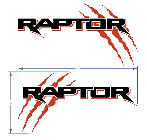 Ford F150 Raptor Claw 2 Colors Bedside Graphics Decal sticker
